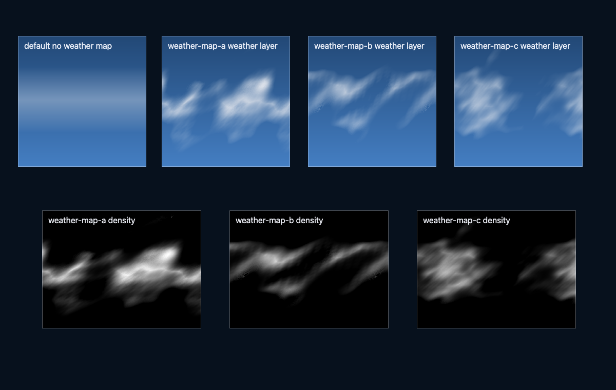 Volumetric clouds — weather maps