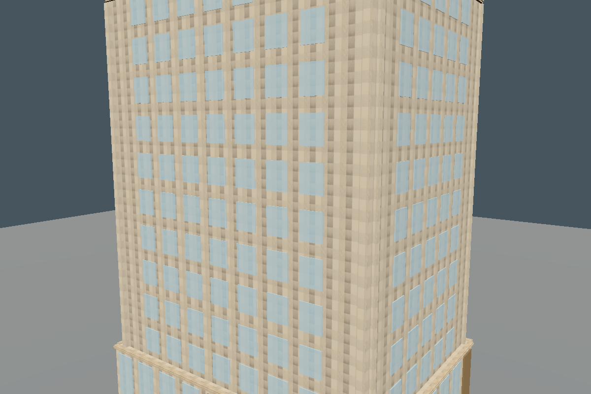 WebGPU Material Slot Compiler: Near camera building presentation.