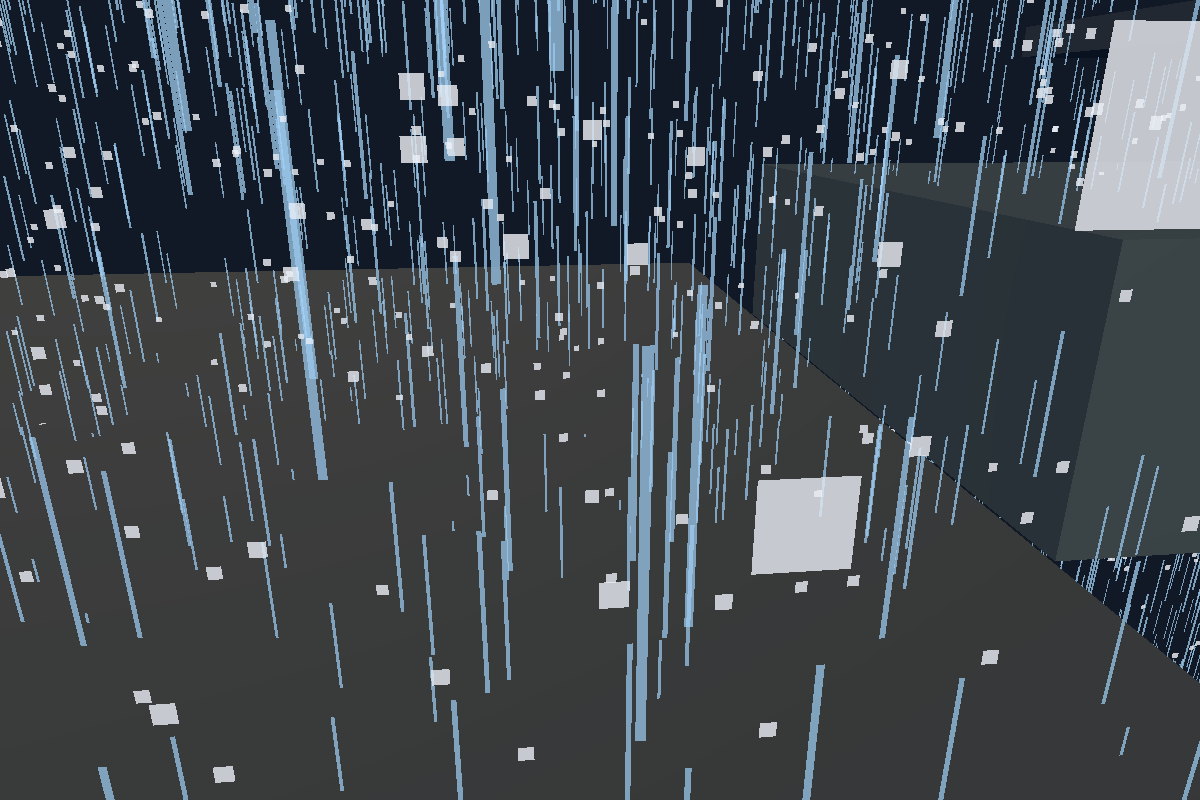 WebGPU Rain Snow And Wet Surfaces: Near camera